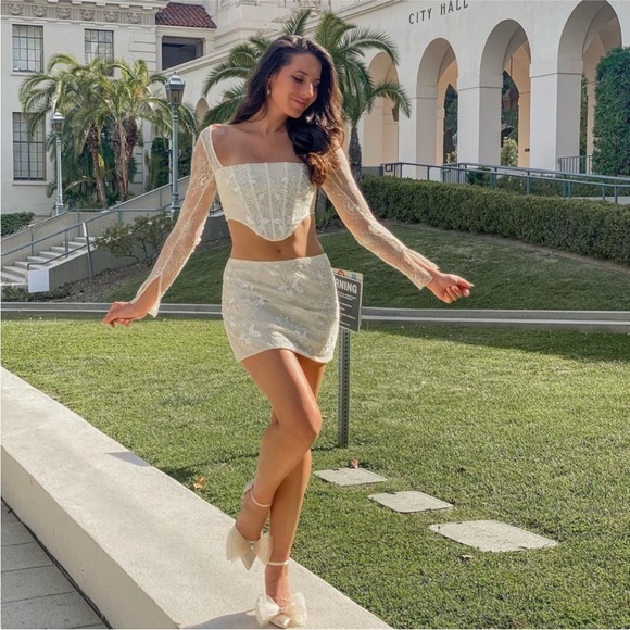 RARE OhPolly Neve Embellished Lace top - Picture 5 of 8